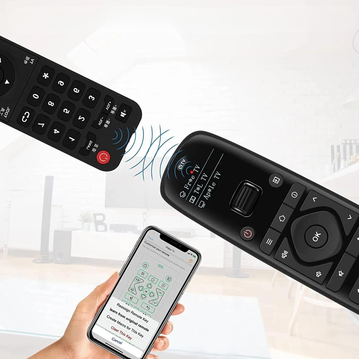 שלט חכם לכל המכשירים בביתכם עם הגדרה באפליקציה, תצוגת OLED ועם תמיכה באינפרא-רד ובלוטוס לשליטה מרחוק של עד 15 מכשירים במקביל , שלט לטלויזיה מבית סמארטקום . מתאים לשימוש כ שלט אוניברסלי שלט לטלויזיה .